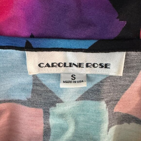 CAROLINE ROSE cold shoulder tunic top size small multicolor jersey knit - Picture 6 of 8